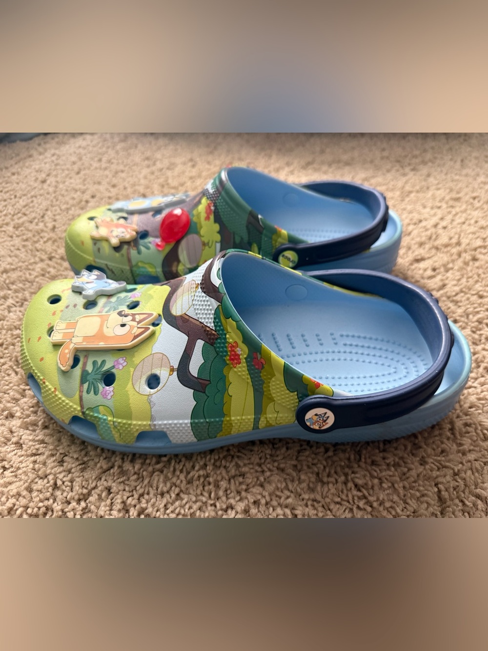 Men’s Slip-On Crocs with Bluey Characters - Green/Blue - Picture 2 of 5